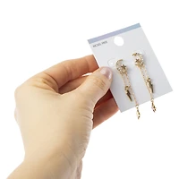 Gold Moon Chain Earrings