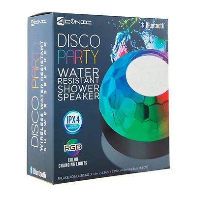 LED Light-Up Bluetooth® Disco Party Shower Speaker With Mic
