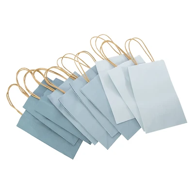 Small Blue Kraft Gift Bags 8.35in X
5.2in 10-Pack