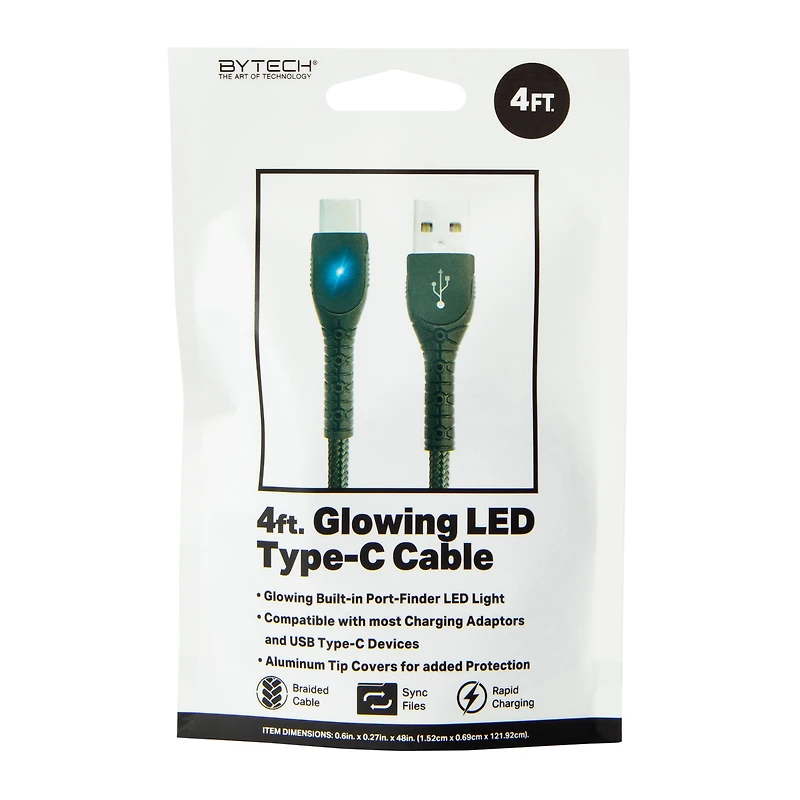 4ft LED USB-C Charging Cable