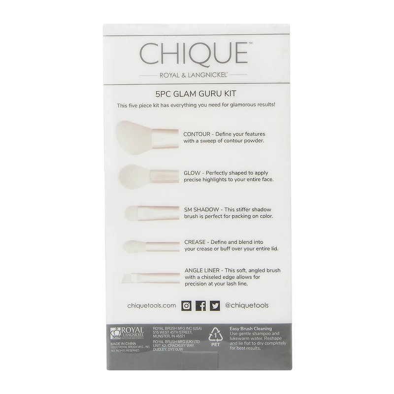 Chique™ Makeup Brush 5-Piece Face Kit