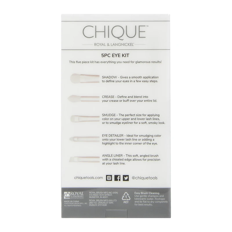 Chique™ Eye Makeup Brush 5-Piece Kit