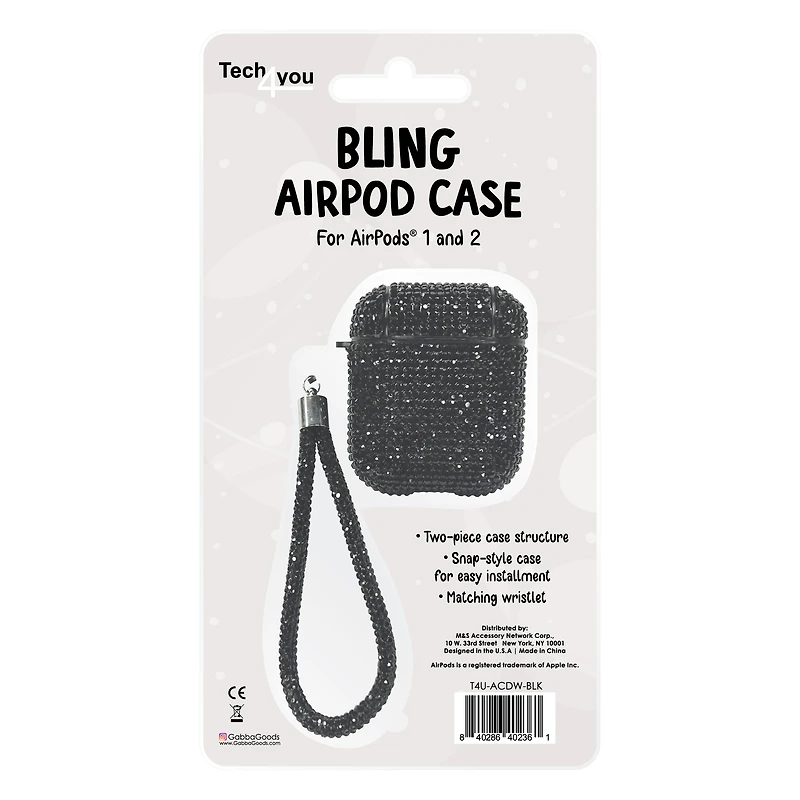 Bling Case With Wristlet For AirPods® 1 & 2