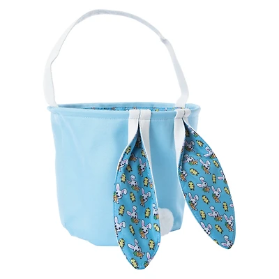 Bunny Ears Fabric Easter Basket 10.5in