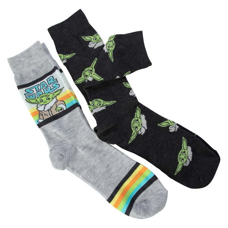 Young Men's Star Wars Grogu Crew Socks 2-Pack