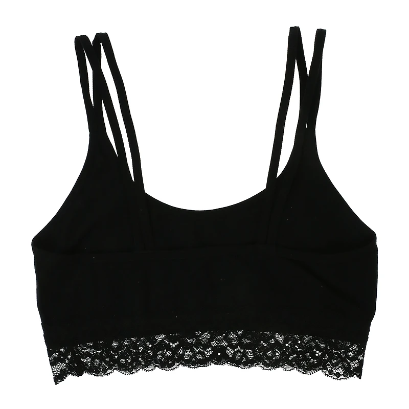 Black Strappy Bralette With Lace