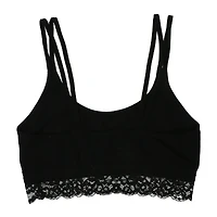 Black Strappy Bralette With Lace