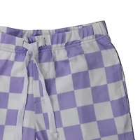 Young Mens Purple Checker Soft Shorts