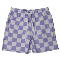 Young Mens Purple Checker Soft Shorts
