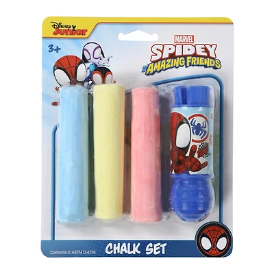 Disney Junior Spidey & His Amazing Friends Jumbo Chalk Set With Holder 4-Piece