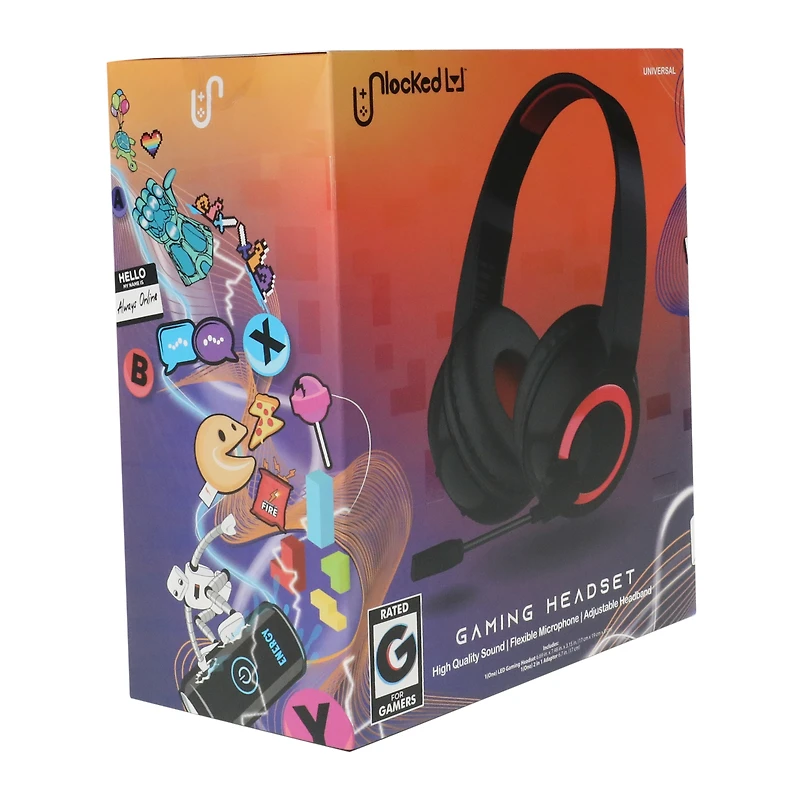 Unlocked Lvl™ Wired Gaming Headset With Boom Mic