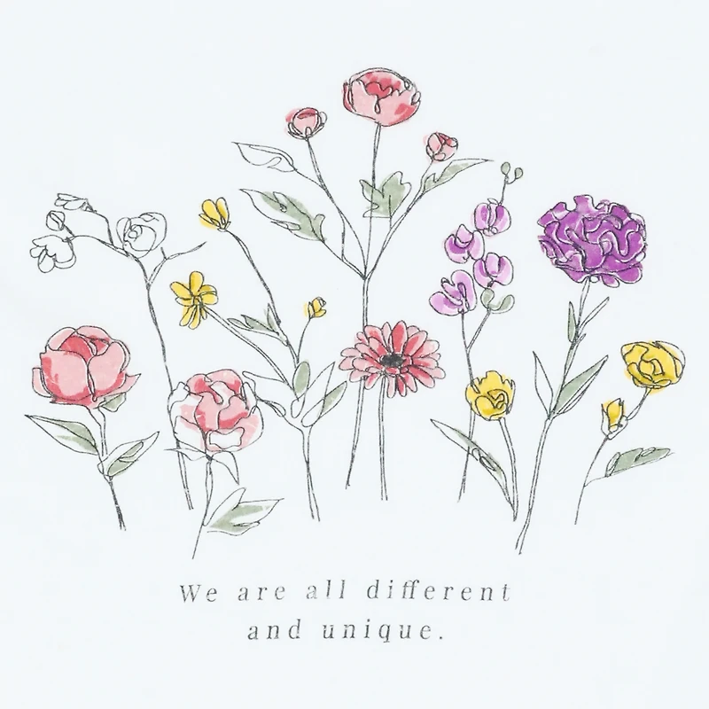 Juniors 'We Are All Different And Unique' Flower Graphic Tee