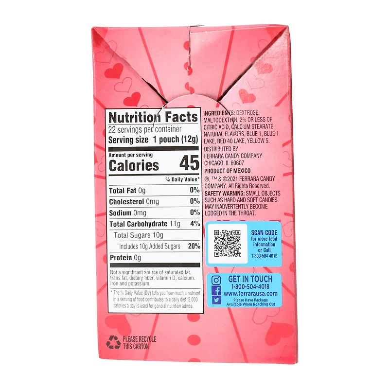 Fun Dip® Candy Valentines - 22 Card Pouches