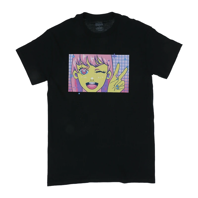 Anime Peace Sign Graphic Tee