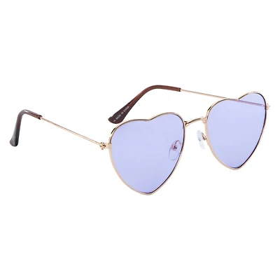 Ladies Heart Shaped Wire Rim Sunglasses