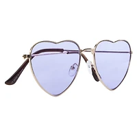 Ladies Heart Shaped Wire Rim Sunglasses