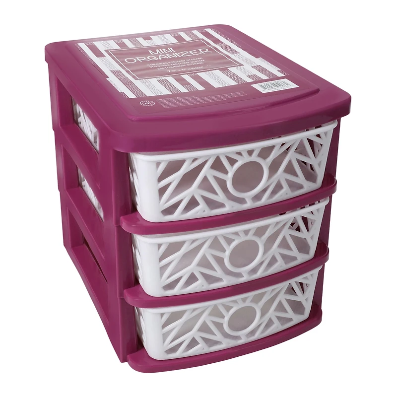 Crystal Cut 3-Drawer Mini Organizer 7.5in