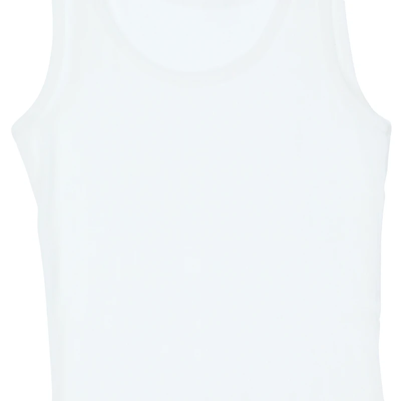Juniors White Ribbed Tank Top