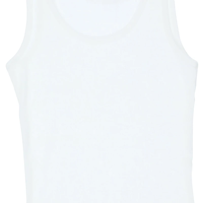Juniors White Ribbed Tank Top