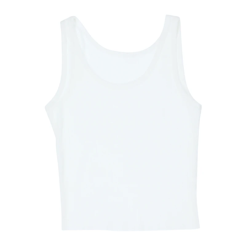 Juniors White Ribbed Tank Top