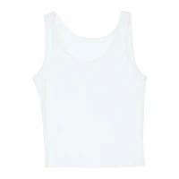 Juniors White Ribbed Tank Top
