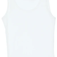 Juniors White Ribbed Tank Top