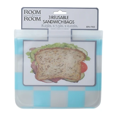 Bpa Free Reusable Sandwich Bags 3-Count
