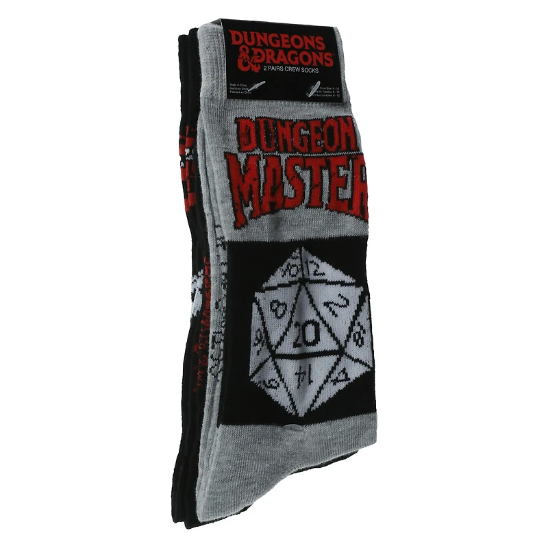 Dungeons & Dragons™ Dungeon Master™ Mens Crew Socks 2-Pack