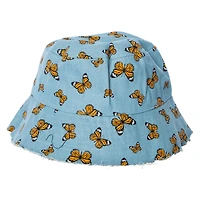Printed Frayed Edge Bucket Hat