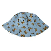 Printed Frayed Edge Bucket Hat