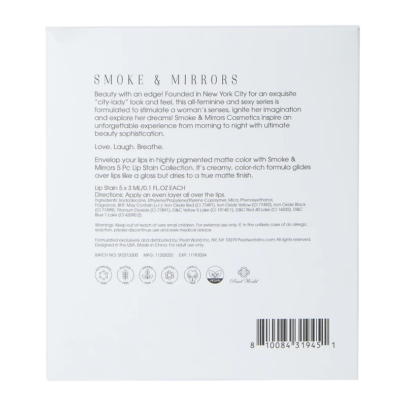 Smoke & Mirrors Lip Stain Collection 5-Piece