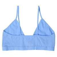 Blue Ribbed Cut-Out Bralette