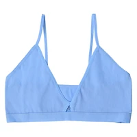 Blue Ribbed Cut-Out Bralette