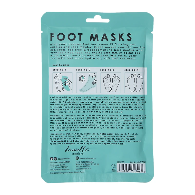 Danielle Creations® Marine Collagen & Aha Exfoliating Foot Peel Mask