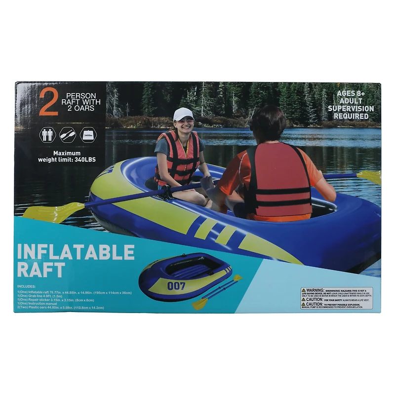 inflatable Raft With Oars 76.7in x 44.8in