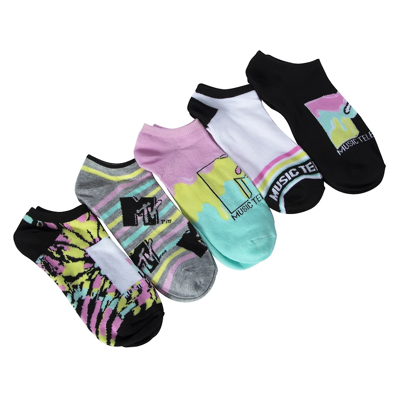 Ladies Mtv™ Tie Dye Low-Cut Socks 5-Pack