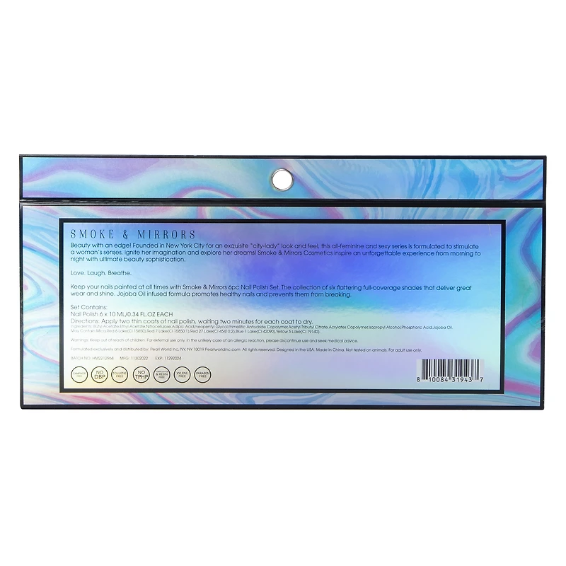 Smoke & Mirrors infused Nail Polish Set 6-Piece - Blue