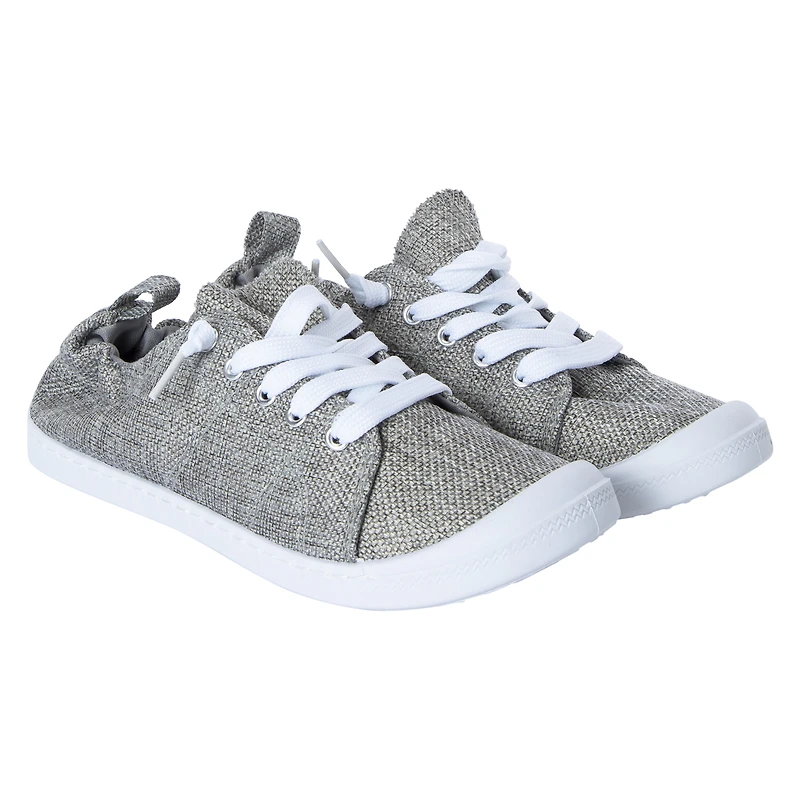 Ladies Gray Scrunch Back Sneakers