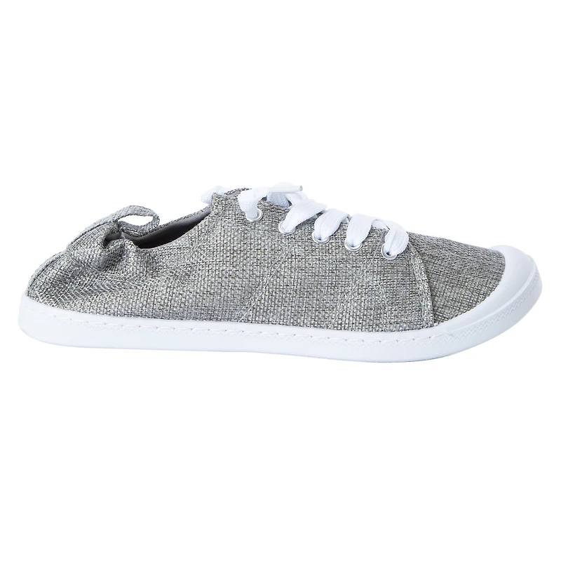 Ladies Gray Scrunch Back Sneakers