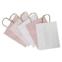 Large Kraft Gift Bags 13in x 10in 5-Count - Pink