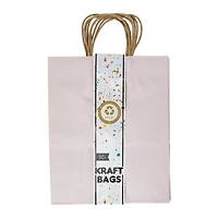 Large Kraft Gift Bags 13in x 10in 5-Count - Pink
