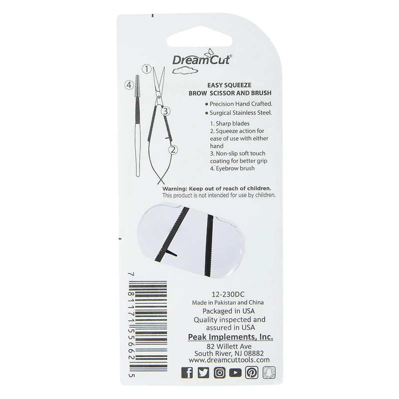 Dream Cut® Easy Squeeze Brow Scissors & Brush