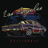 'Los Angeles, California' Neon Muscle Car Graphic Tee