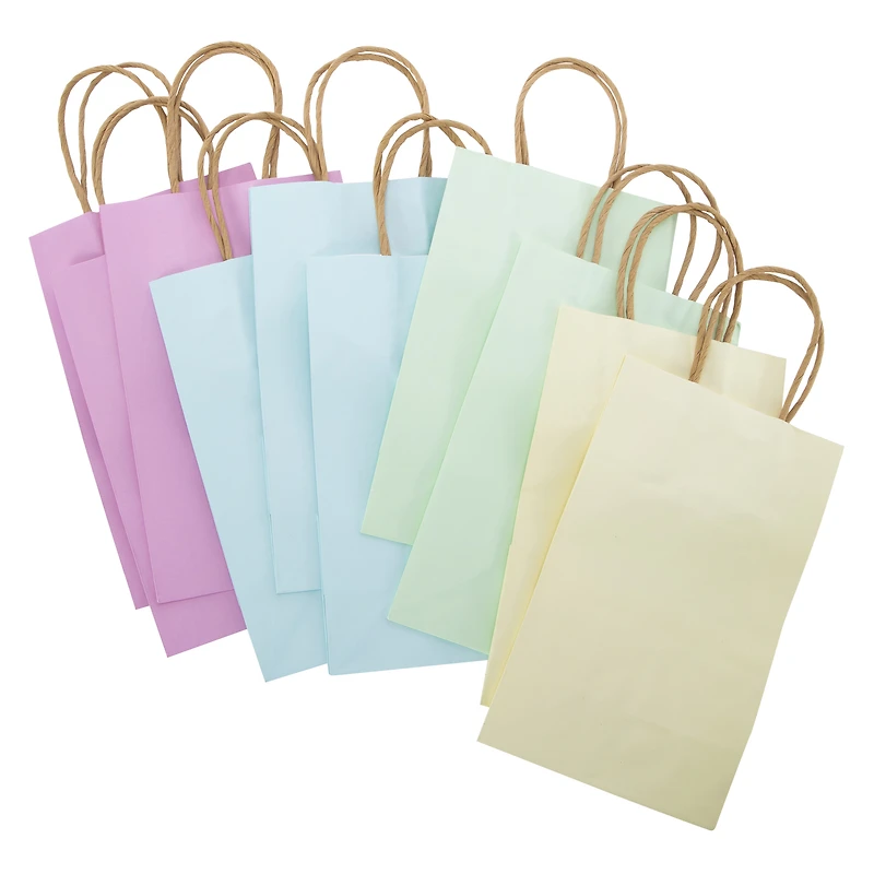 Small Pastel Kraft Gift Bags 8.35in x
5.2in 10-Count