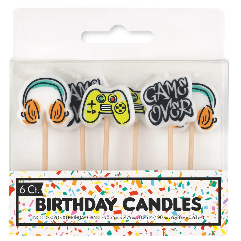 Pick Birthday Candles 6-Count - Gamer