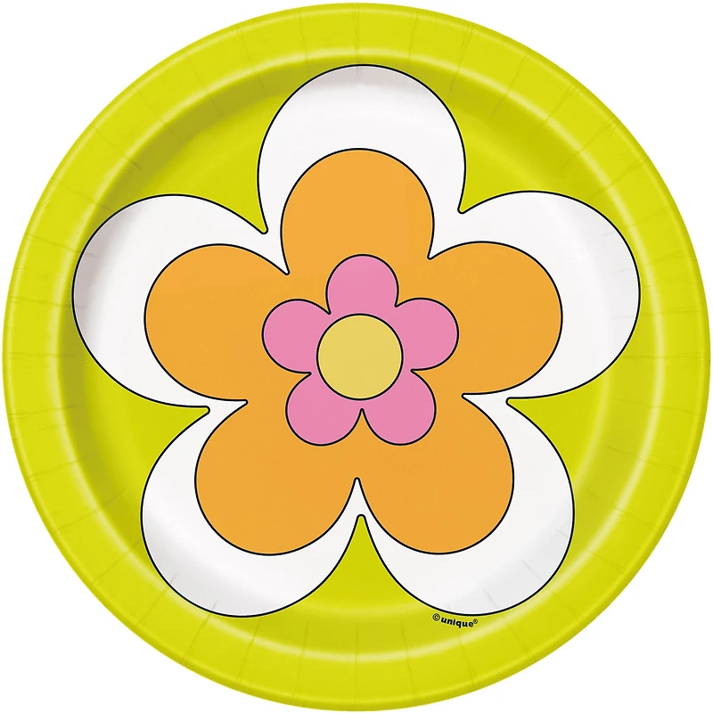 Paper Plates 7in 8-Count - Flower Power