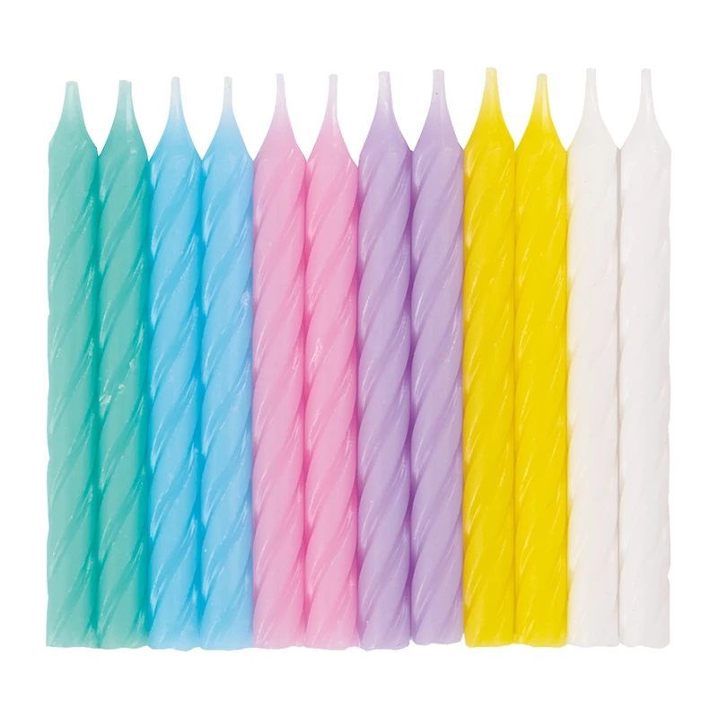 Pastel Birthday Candles 24-Count