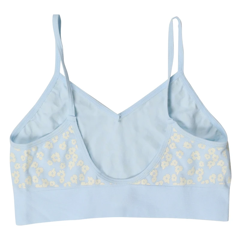 Blue Floral V-Neck Bralette
