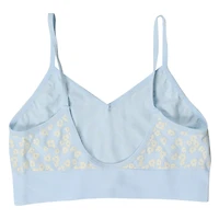 Blue Floral V-Neck Bralette