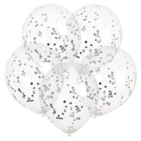Confetti Balloons 5-Count - Foil